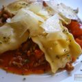 Raviolis de queso con ternera