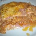 LASAGNA DE CARNE Y MAIZ CON BECHAMEL DE LOMBARDA