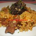Arroz con cordero y morcilla