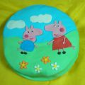 ¡mi primera tarta de fondant! :D Peppa Pig