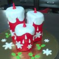 Centro de mesa velas de navidad en fondant.