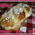 Bollos y trenza de miel con nata y trufa