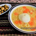 SOPA DE PASTA VERDURA Y JAMÓN