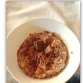 Arroz con leche y chispitas de chocolate