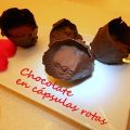 Chocolate en cápsulas rotas