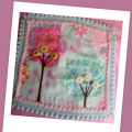 Conjunto Camiseta y Falda Bordada Rosa.