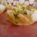Cestitas de langostinos y aguacate