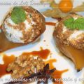 Peras especiadas rellenas de requesón y nueces