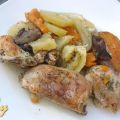 POLLO al HORNO con BONIATO, PATATAS y SETAS