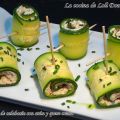 Rollitos de calabacín con atún y queso crema