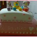 tarta bautizo hello kitty