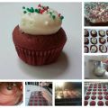 Mini cupcakes de terciopelo rojo (