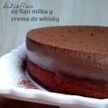 Bizcoflan de flan milka y crema de whisky