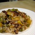ARROZ ESPECIADO CON SETAS Y MANZANA