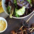 Brocheta de champiñones