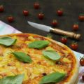Pizza de salmón y piña