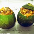 Calabacines luna rellenos de pollo y champiñones