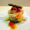 ensalada de patatas con crujiente de bacalao