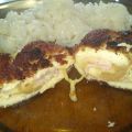 ROLLITOS DE POLLO CON JAMON Y QUESO