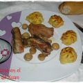 Rollitos de carne con patatas duquesa especiadas
