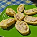 ROLLITOS DE TORTILLA CON SALMÓN AHUMADO Y PIÑA
