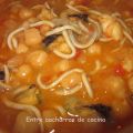GARBANZOS CON GULAS, GAMBAS Y MEJILLONES