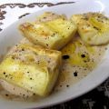 Yuca con salsa de café y regaliz
