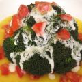 Brócoli templado en sopa de piña y tomate