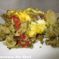 BRÓCOLI CON HUEVO Y PIMIENTOS ASADOS