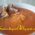 Sopa de Tomate con Bacalao y Picatostes de Queso