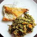 FALSO ARROZ DE BRÓCOLI CON VERDURAS Y DORADA