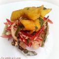 CHURROS DE PESCADO CON FALSA TEMPURA DE VERDURAS