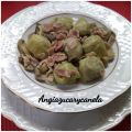 Alcachofas con Champiñones y Beicon