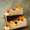 Postre de Caramelo, Merengue y Crema de Mango