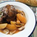 Carrillera de cerdo guisada con champiñones