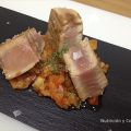 Bonito marinado con tomate concasse aromatizado