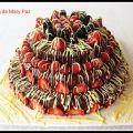 Tarta de tres pisos y tres chocolates