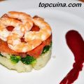 TIMBAL DE BROCOLI Y LANGOSTINOS CON VINAGRETA[...]