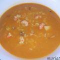 Arroz caldoso con gambas y sepia ( th.)