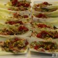 ENDIVIAS CON GORGONZOLA, CARPACHO Y PISTACHO