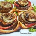 Hojaldre de berenjena y queso de cabra.