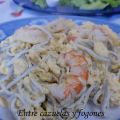 Revuelto de gulas y gambas