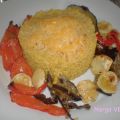 Quinoa a la cúrcuma con vegetales al horno