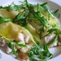 CANELONES DE PAVO, RAPE Y LANGOSTINOS