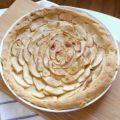 Tarta plana de manzana.