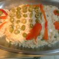 Ensaladilla rusa con forma de pez