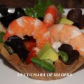 CESTA DE ENSALADA CON LANGOSTINOS