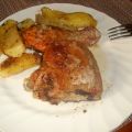 Pollo al horno con patata y orégano