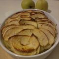 Pastel de manzana con puré de papas