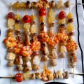 BROCHETAS DE RAPE Y LANGOSTINOS